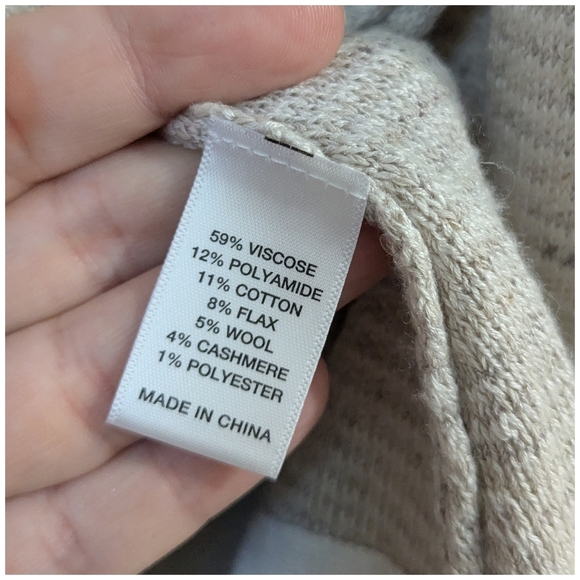 ST JOHN Sequin Jacquard Knit Open Shawl Cardigan in Taupe Melange - Picture 7 of 11